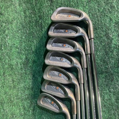 Vintage Ping Eye 2 Orange Dot Irons 3-9 Set Right Hand Steel Mens Golf Clubs - Image 1
