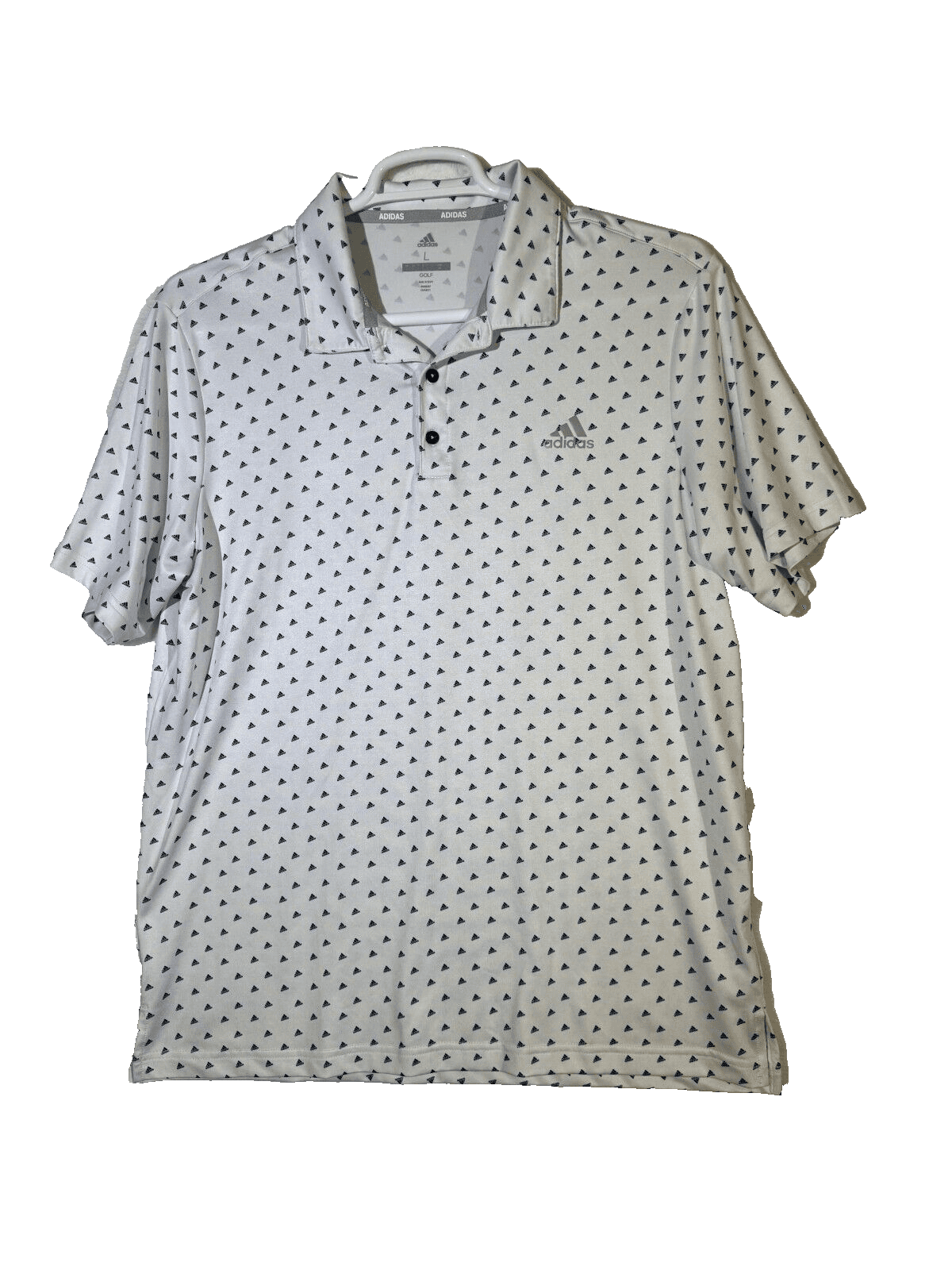 Adidas Golf Men’s L White Stretch Polyester-Blend Polo – Pull‑Over Performance - Image 1