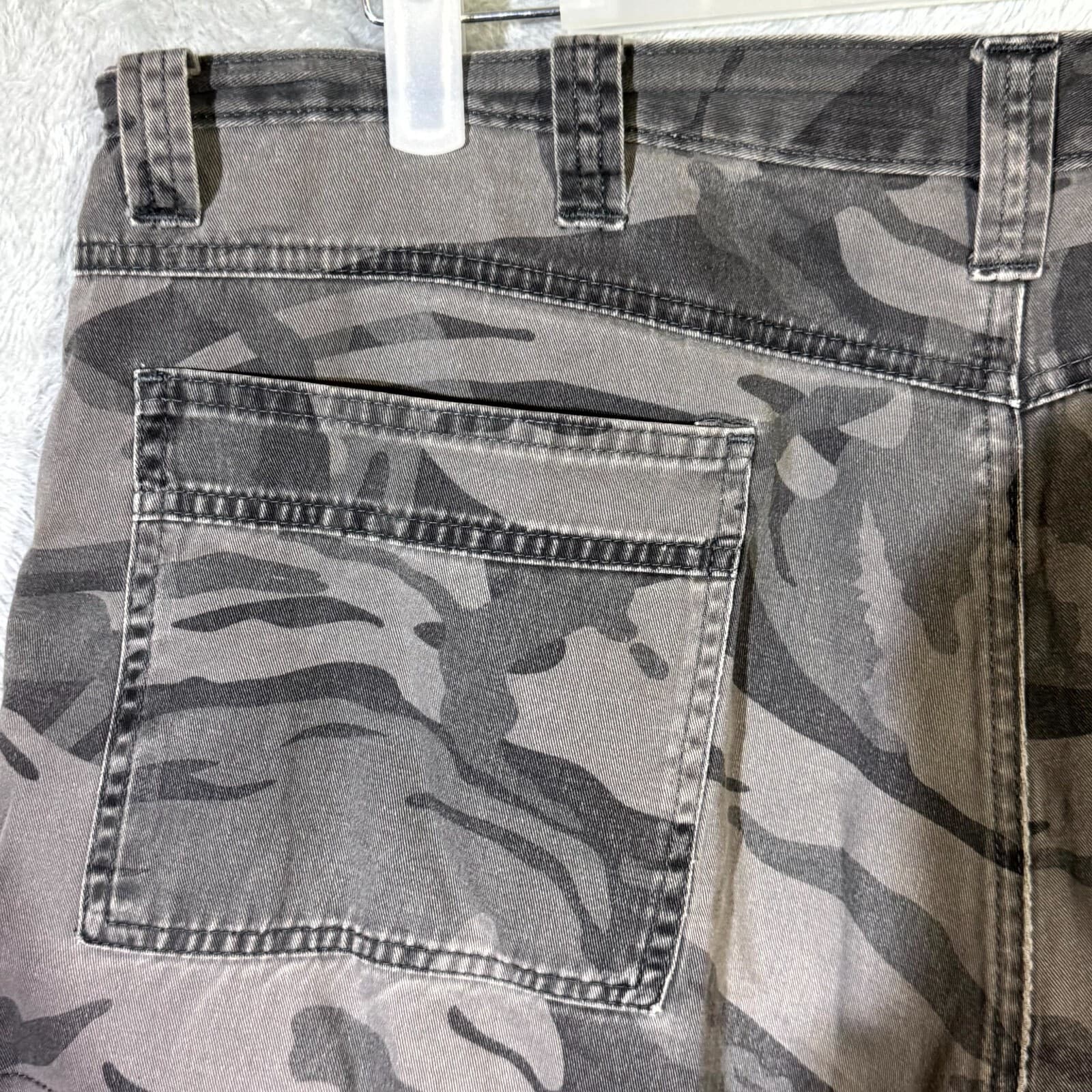 Men’s Cargo Shorts 38 Gray Camouflage 100% Cotton Classic Fit - Thumbnail 6