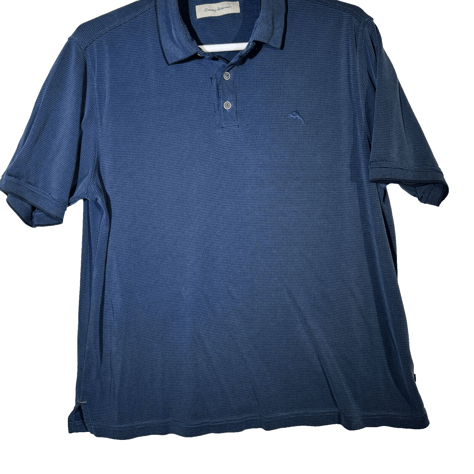 Tommy Bahama Men’s Large Vintage Blue Modal‑Poly Polo Short Sleeve Casual Golf - Image 1