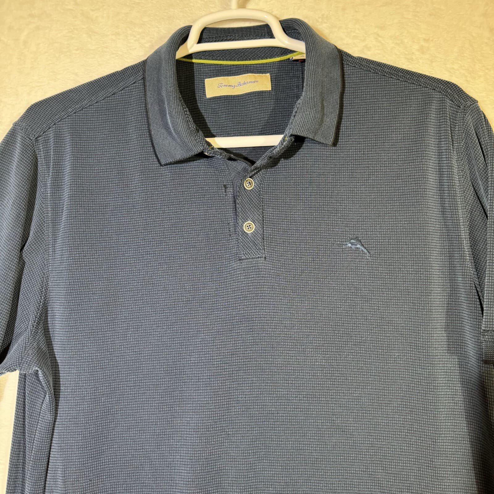 Tommy Bahama Men’s Large Vintage Blue Modal‑Poly Polo Short Sleeve Casual Golf - Thumbnail 4