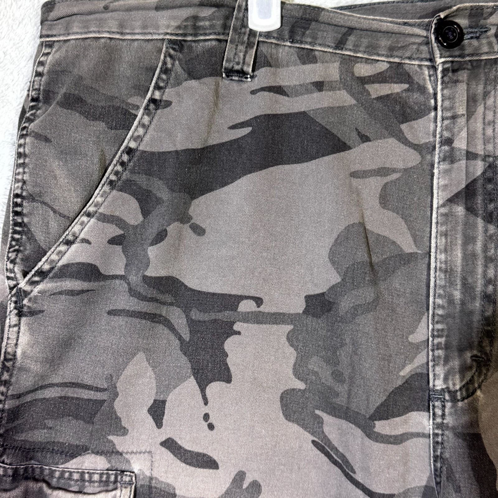 Men’s Cargo Shorts 38 Gray Camouflage 100% Cotton Classic Fit - Thumbnail 3