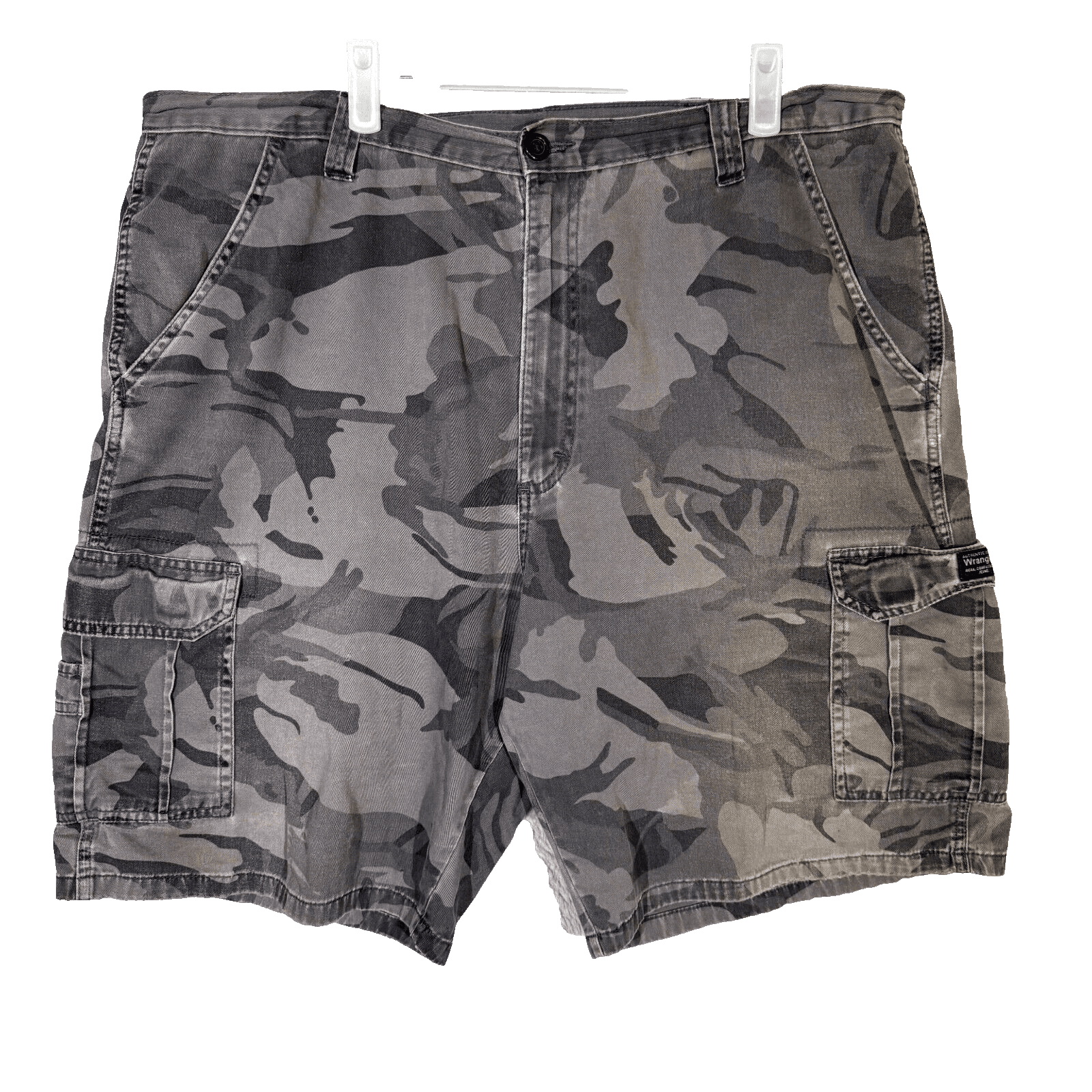 Men’s Cargo Shorts 38 Gray Camouflage 100% Cotton Classic Fit - Image 1