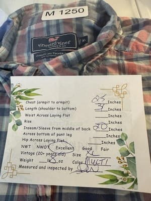 Vineyard Vines Shirt Mens XL Red Blue Plaid Tucker Button Down Stretch - Thumbnail 14