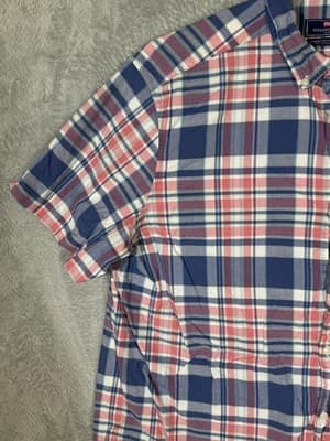 Vineyard Vines Shirt Mens XL Red Blue Plaid Tucker Button Down Stretch - Thumbnail 3