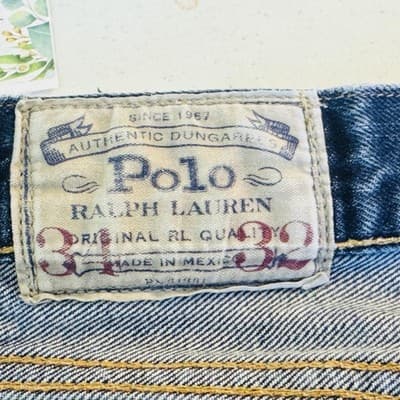 Vintage Polo Ralph Lauren Jeans Mens 34x32 Blue Medium Wash Tapered Denim - Thumbnail 6