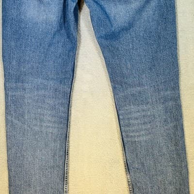 Levis 511 Jeans Mens 34x32 Blue Light Wash Slim Tapered Stretch Denim Zip Fly - Thumbnail 4