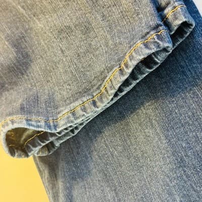 Levis 505 Jeans Mens 38x32 Blue Medium Wash Straight Stretch Denim Zip Fly - Thumbnail 9