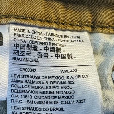 Levis 502 Jeans Mens 32x32 Brown Tapered Stretch Denim Regular Fit Zip Fly - Thumbnail 4