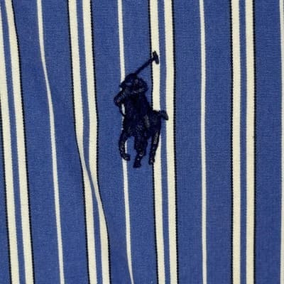 Ralph Lauren Shirt Mens 2XB Blue Striped Button Down Classic Long Sleeve Pony - Thumbnail 6
