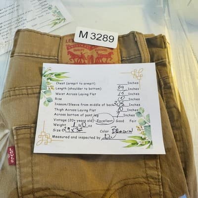 Levis 502 Jeans Mens 29x32 Brown Tapered Regular Denim Zip Fly Mid Rise - Thumbnail 8