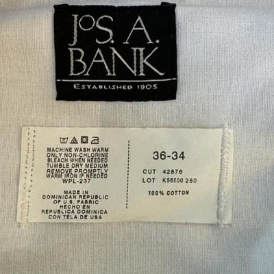 Jos. A. Bank Pants Mens 36x30 Beige Pleated Chino Cuffed 100% Cotton Khakis1.75 - Thumbnail 9