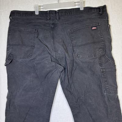 Dickies Jeans Mens 46x30 (44x30) Black Stretch Denim Carpenter Workwear Pants - Thumbnail 9