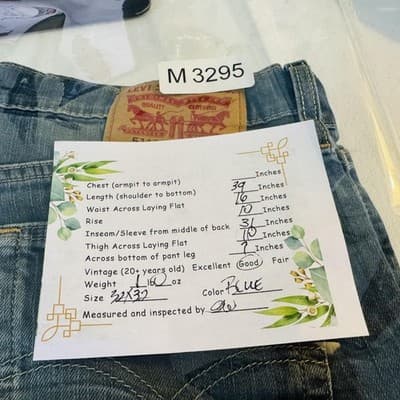 Levis 511 Jeans Mens 32x32 Blue Light Wash Slim Tapered Denim Zip Fly Stretch - Thumbnail 12