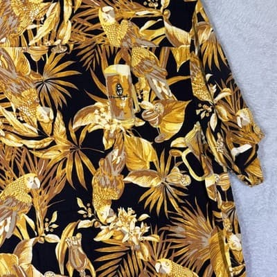 Panama Jack Shirt Mens 2XL Black Tropical Parrot Beer Hawaiian Camp Button Up - Thumbnail 13