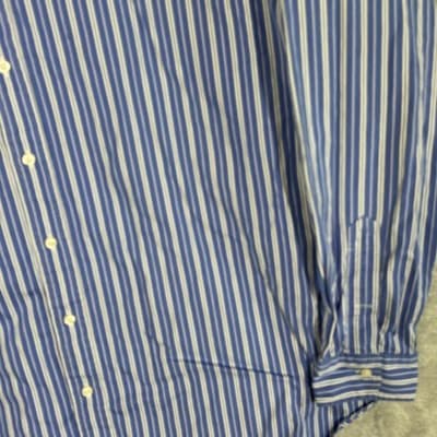 Ralph Lauren Shirt Mens 2XB Blue Striped Button Down Classic Long Sleeve Pony - Thumbnail 4