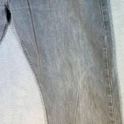 Levis 514 Jeans Mens 36x30 Gray Light Wash Straight Denim Stretch Zip Fly - Thumbnail 4