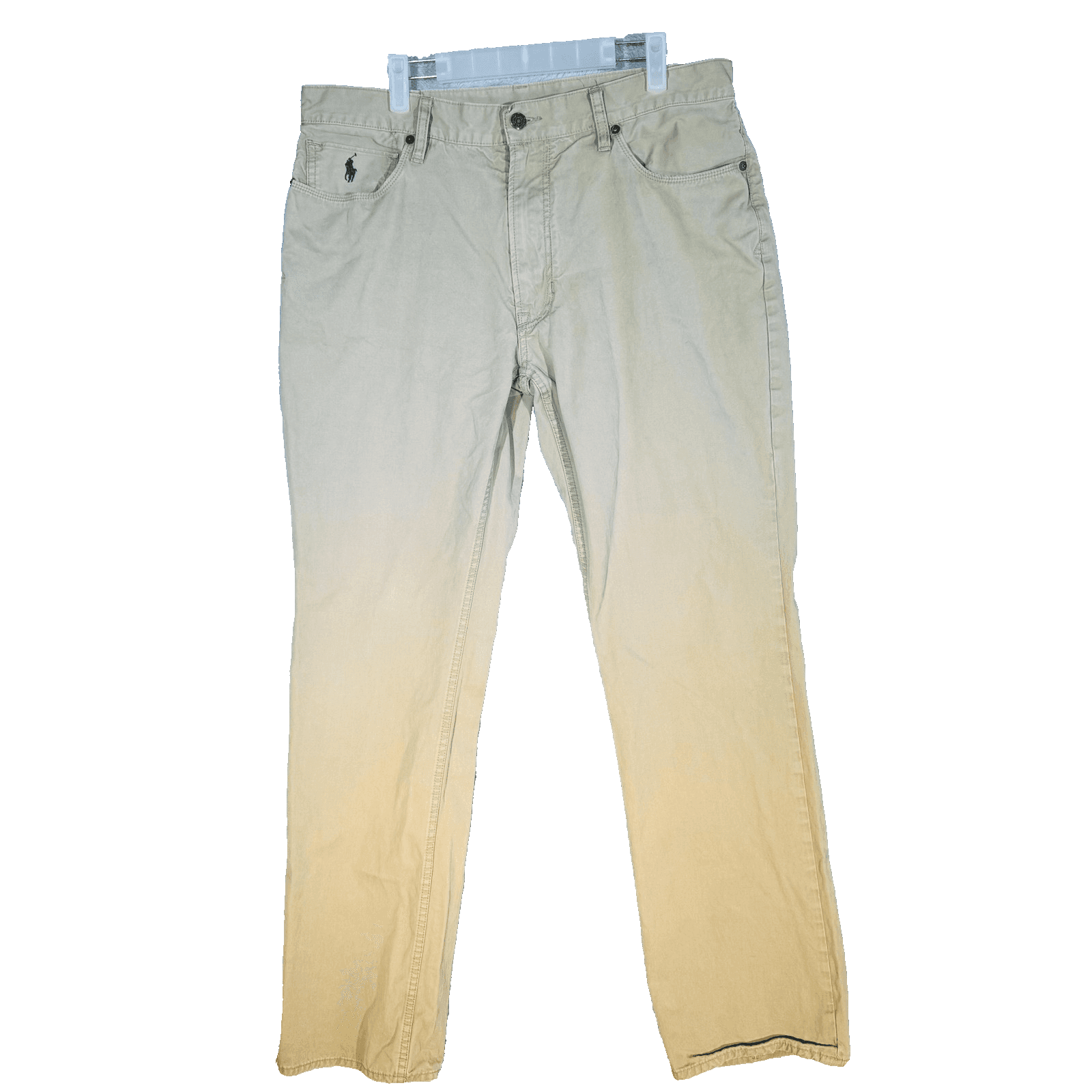 Polo Ralph Lauren Khakis Mens 36x34 Beige Cotton Authentic Dungarees Zip Fly - Image 1