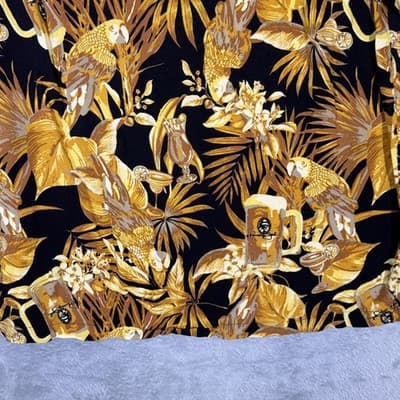 Panama Jack Shirt Mens 2XL Black Tropical Parrot Beer Hawaiian Camp Button Up - Thumbnail 10