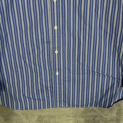 Ralph Lauren Shirt Mens 2XB Blue Striped Button Down Classic Long Sleeve Pony - Thumbnail 5