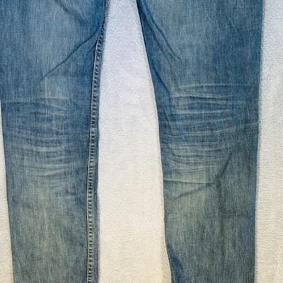 Levis 511 Jeans Mens 32x32 Blue Light Wash Slim Tapered Denim Zip Fly Stretch - Thumbnail 4