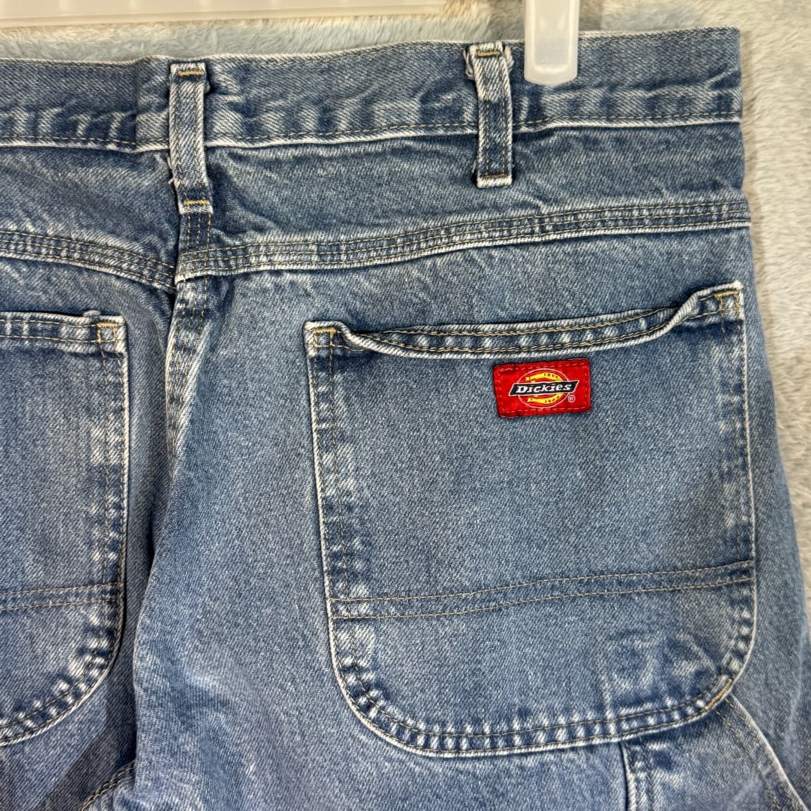 Dickies Carpenter Jeans Men’s 34x32 Blue Denim Workwear Utility Straight M1567 - Thumbnail 7