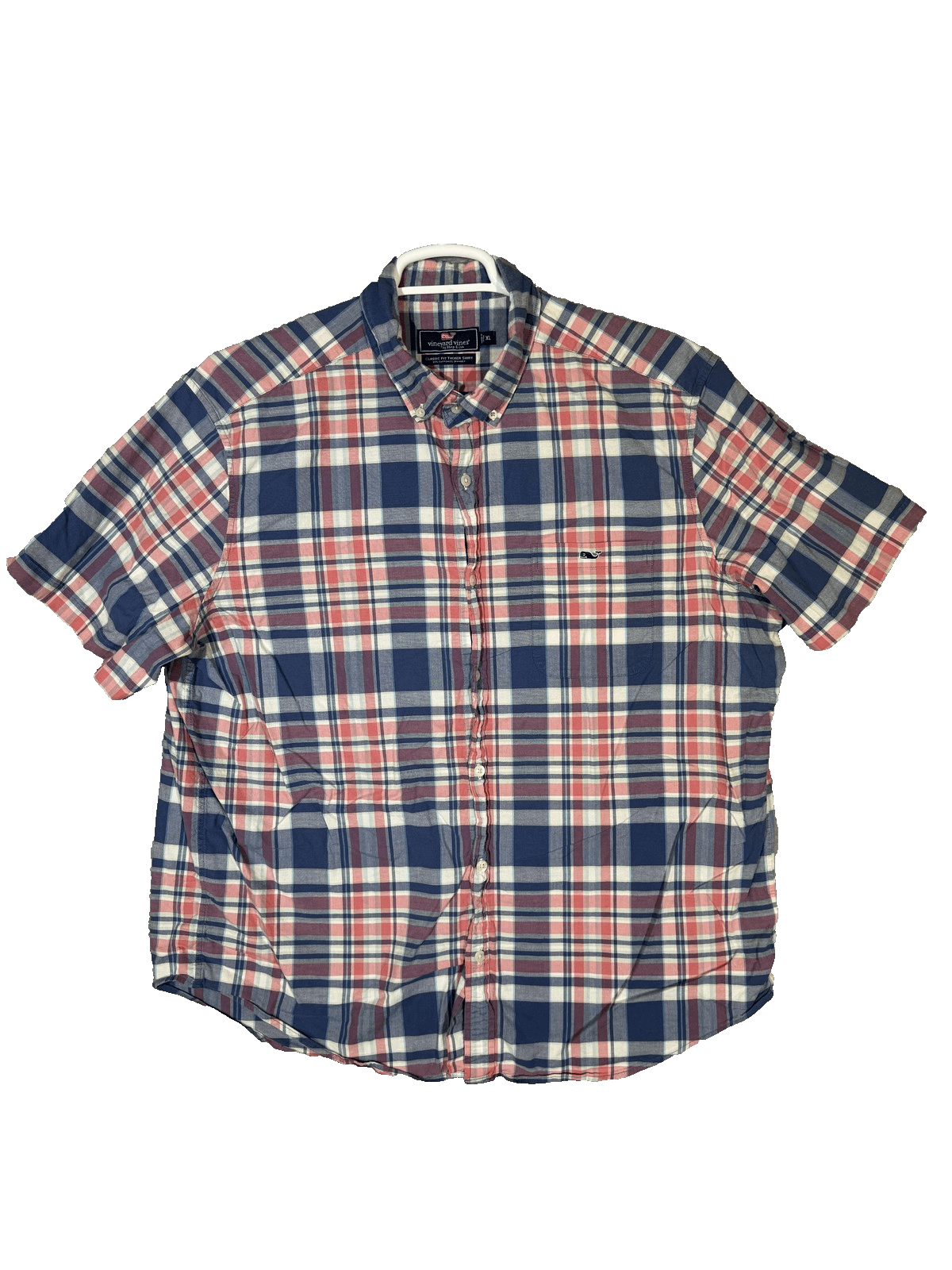 Vineyard Vines Shirt Mens XL Red Blue Plaid Tucker Button Down Stretch - Image 1