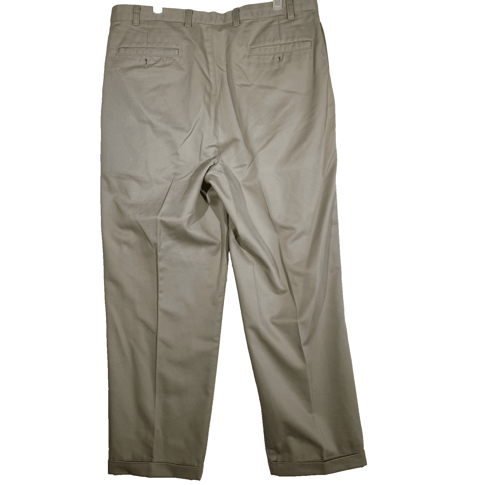 Jos. A. Bank Pants Mens 36x30 Beige Pleated Chino Cuffed 100% Cotton Khakis1.75 - Thumbnail 2