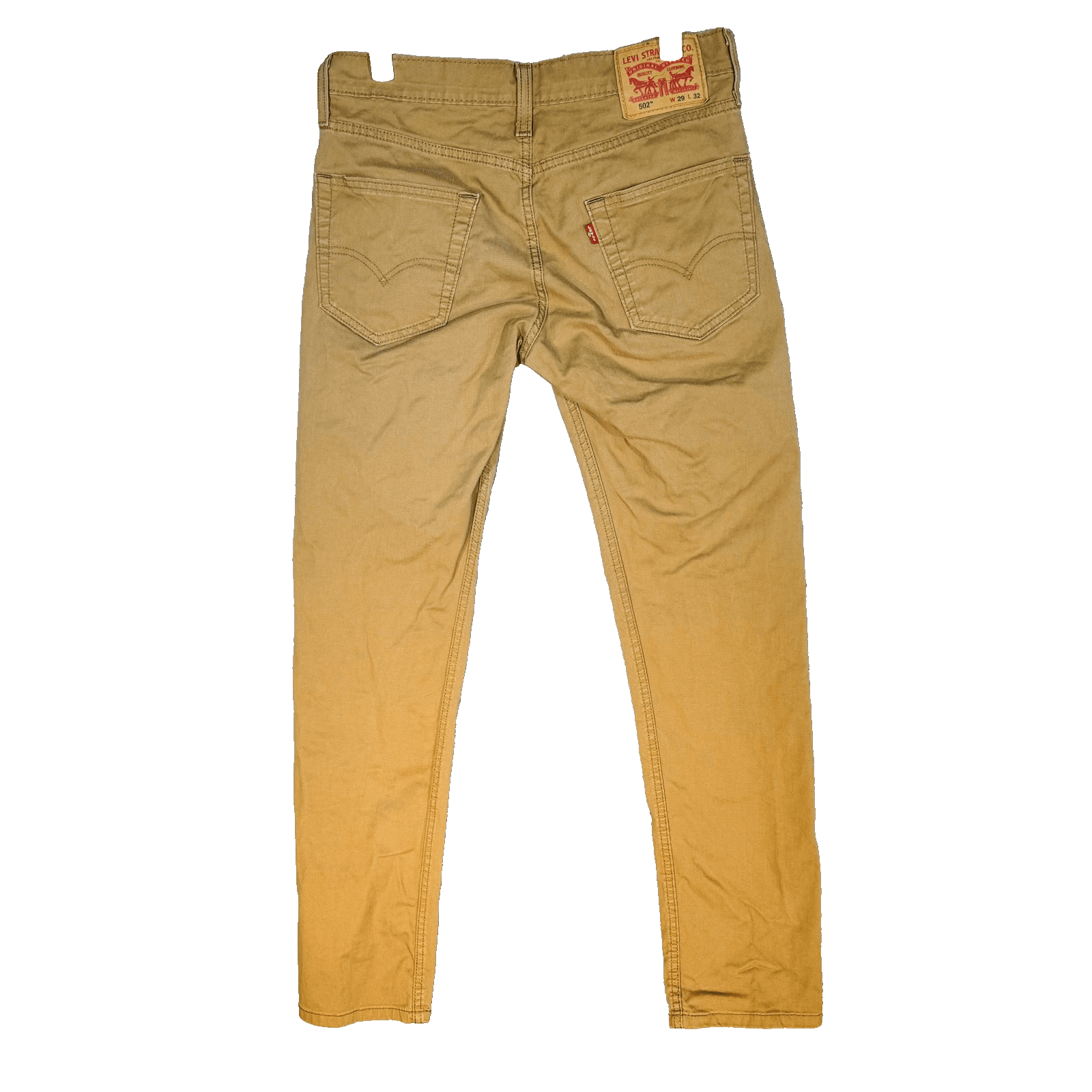 Levis 502 Jeans Mens 29x32 Brown Tapered Regular Denim Zip Fly Mid Rise - Thumbnail 2