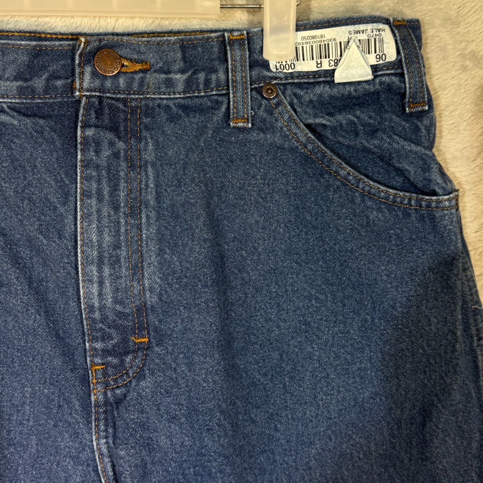 Dickies Jeans Men's 36x30 Blue Denim 100% Cotton Regular Fit Straight Leg - Thumbnail 4