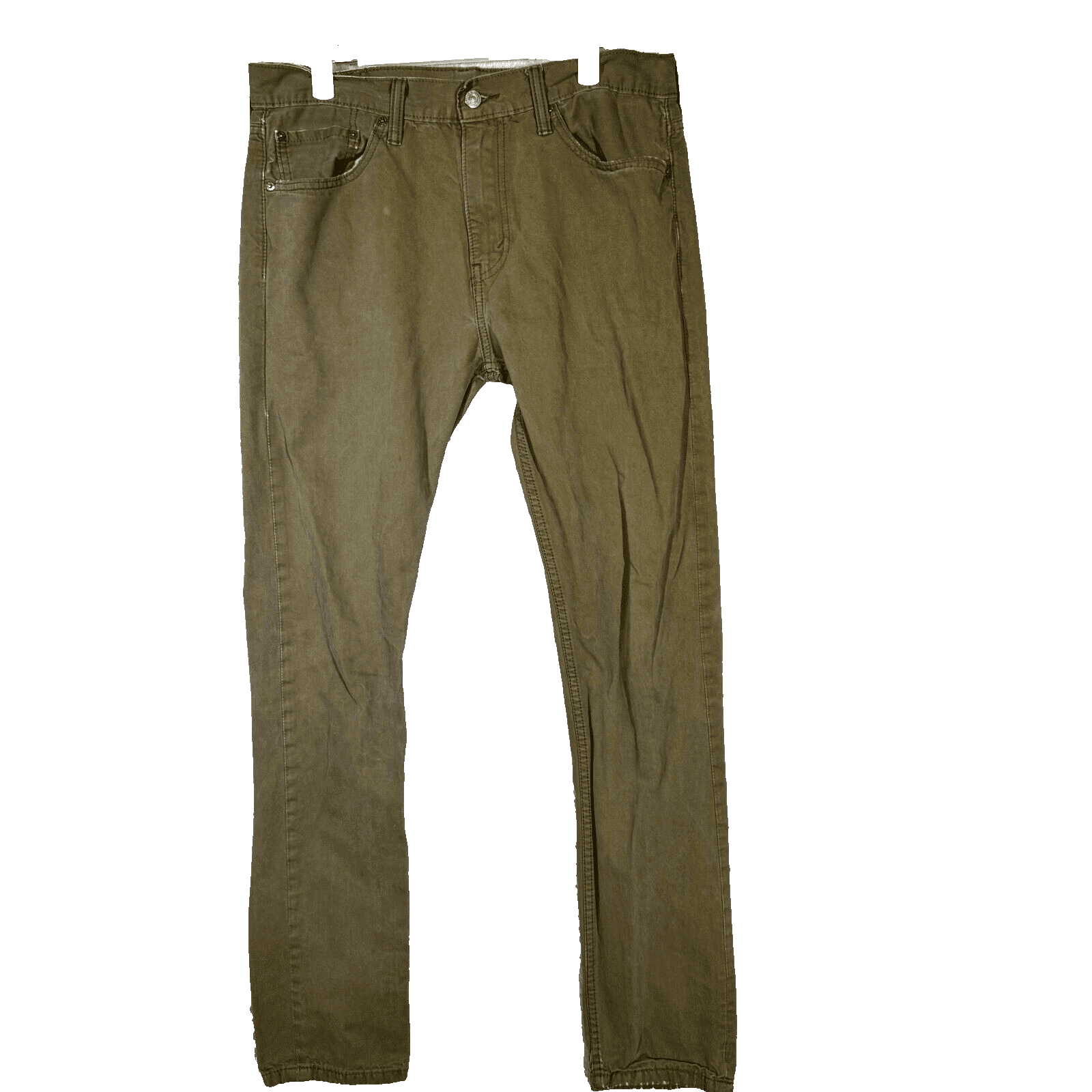 Levis Jeans Mens 32x34 Green Denim Straight Leg 100 Percent Cotton Mid Rise - Image 1