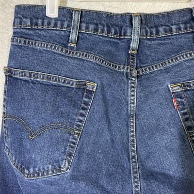 Levis 505 Jeans Mens 38x29 (38x30) Blue Medium Wash Straight Leg Regular Fit - Thumbnail 6