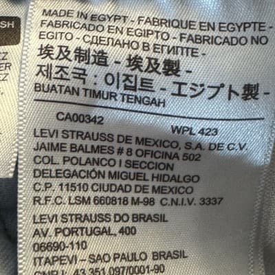 Levis 505 Jeans Mens 38x29 (38x30) Blue Medium Wash Straight Leg Regular Fit - Thumbnail 11