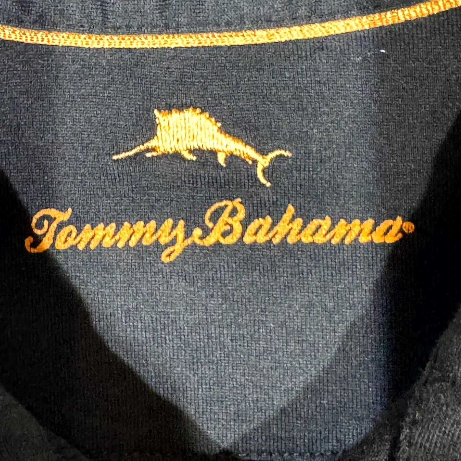 Tommy Bahama Mens Polo Shirt Medium Black Long Sleeve Pima Modal Blend - Thumbnail 7