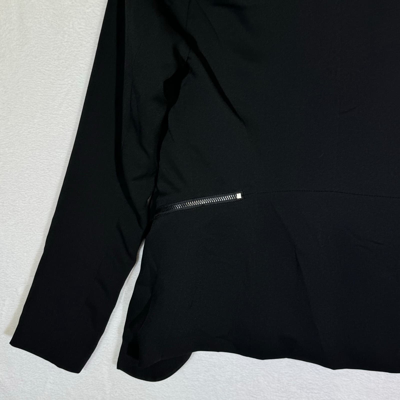 Elodie Women’s Black Draped Jacket XS – Zip Pockets, 100% Polyester, Excellent - Thumbnail 10