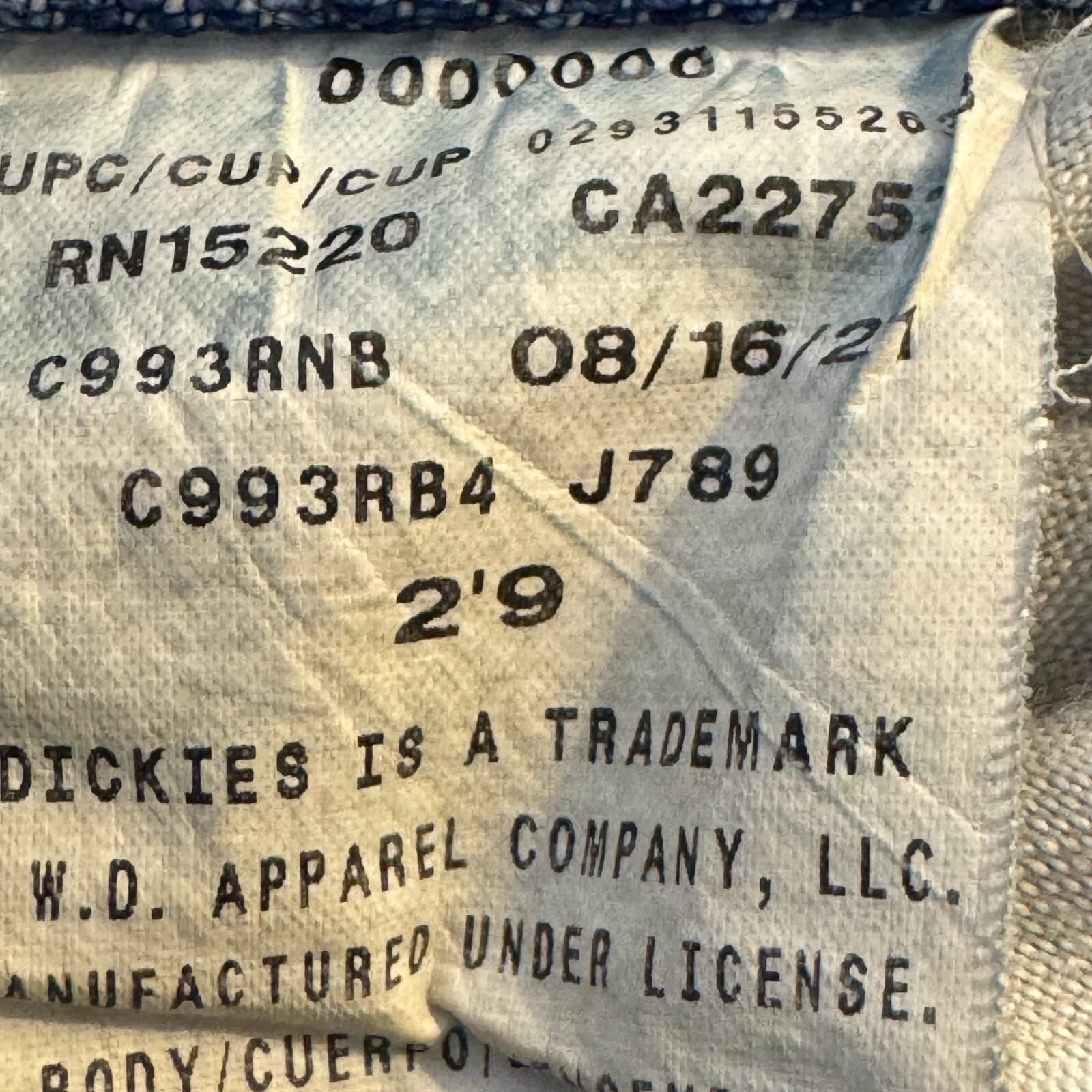 Dickies Carpenter Jeans Mens 34x34 Blue Denim Regular Fit Workwear - Thumbnail 11