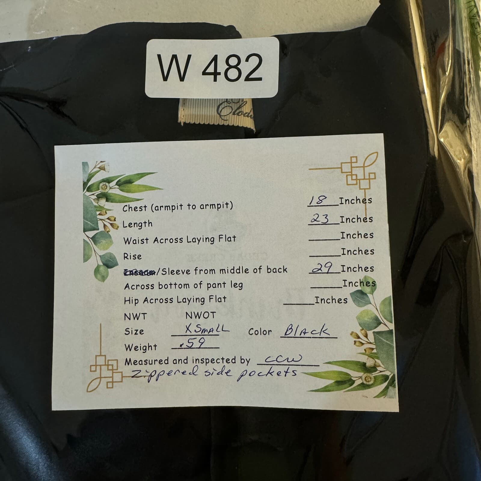 Elodie Women’s Black Draped Jacket XS – Zip Pockets, 100% Polyester, Excellent - Thumbnail 8