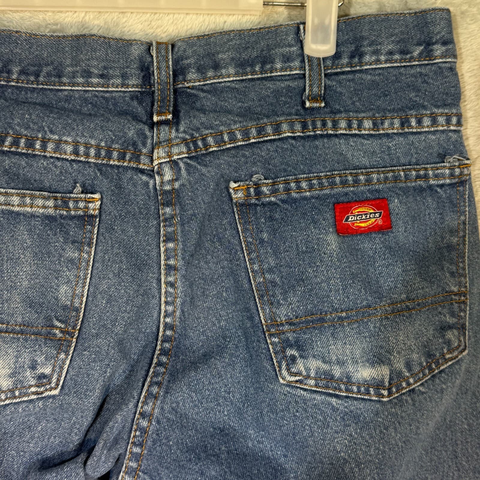 Dickies Carpenter Jeans Mens 34x34 Blue Denim Regular Fit Workwear - Thumbnail 7