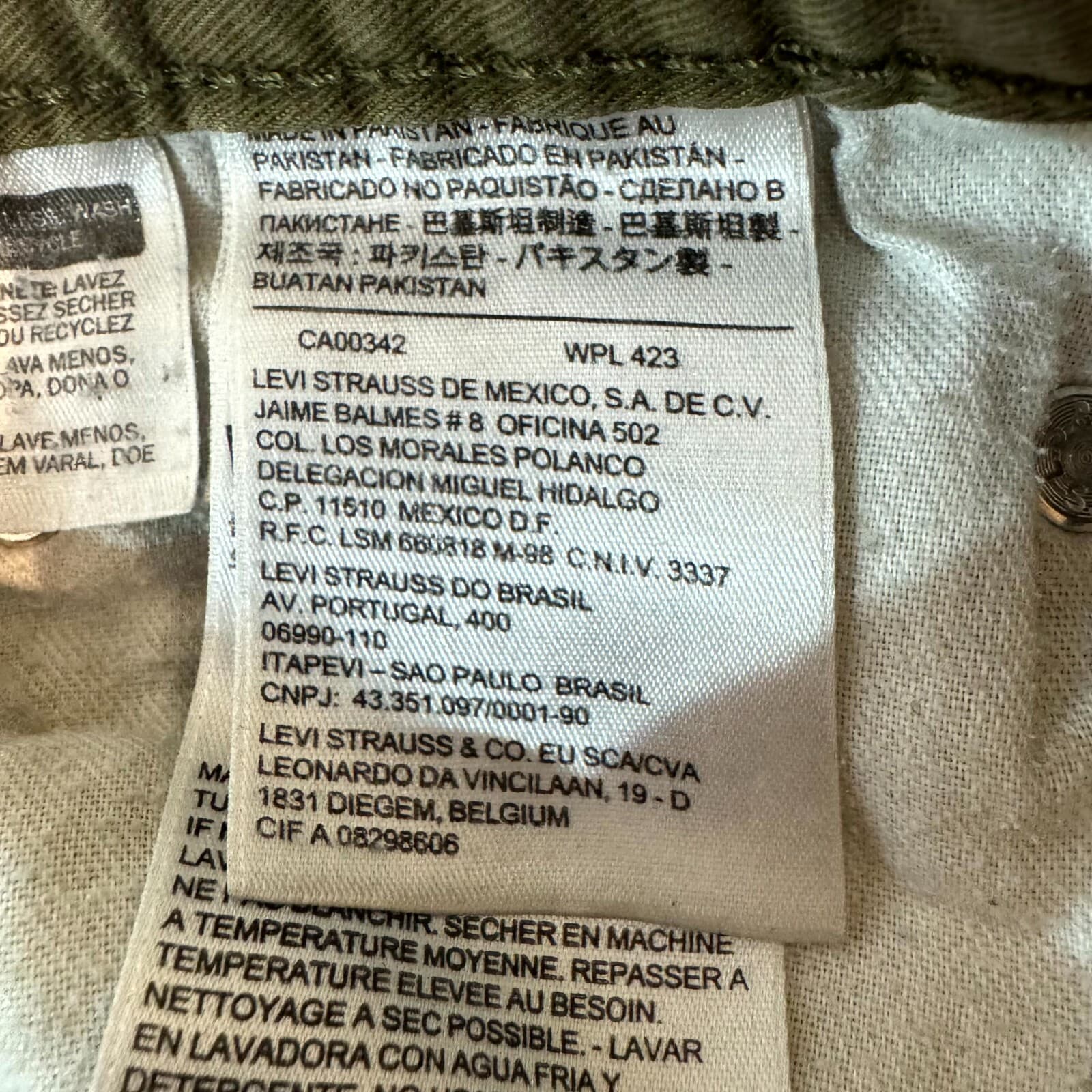 Levis Jeans Mens 32x34 Green Denim Straight Leg 100 Percent Cotton Mid Rise - Thumbnail 11