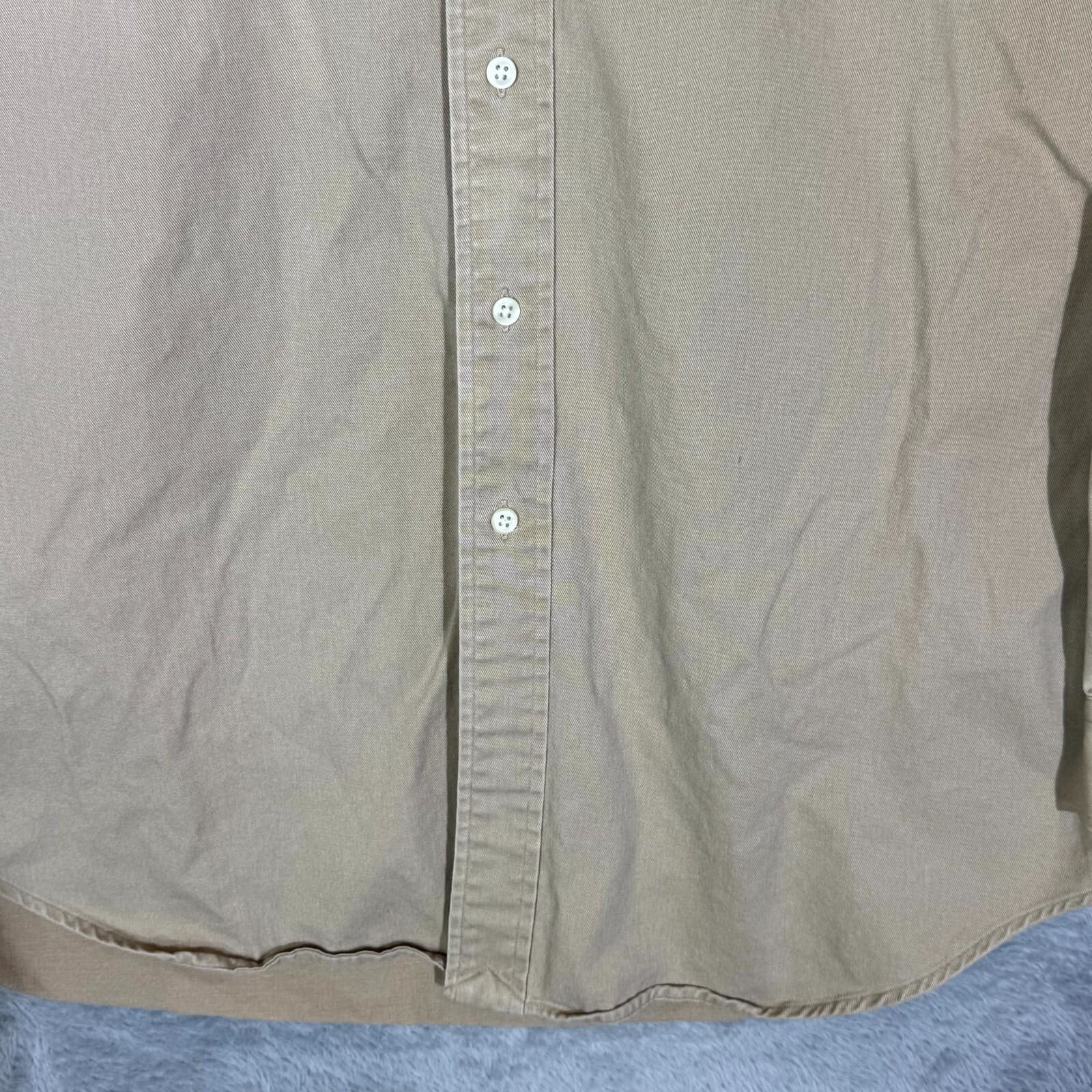 Ralph Lauren Blake Shirt Mens XL Tan Cotton Long Sleeve Button Down - Thumbnail 7