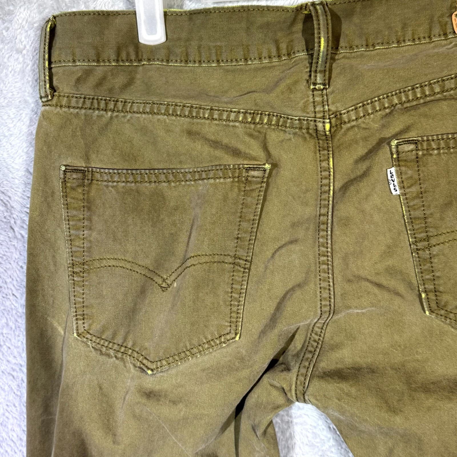 Levis Jeans Mens 32x34 Green Denim Straight Leg 100 Percent Cotton Mid Rise - Thumbnail 6