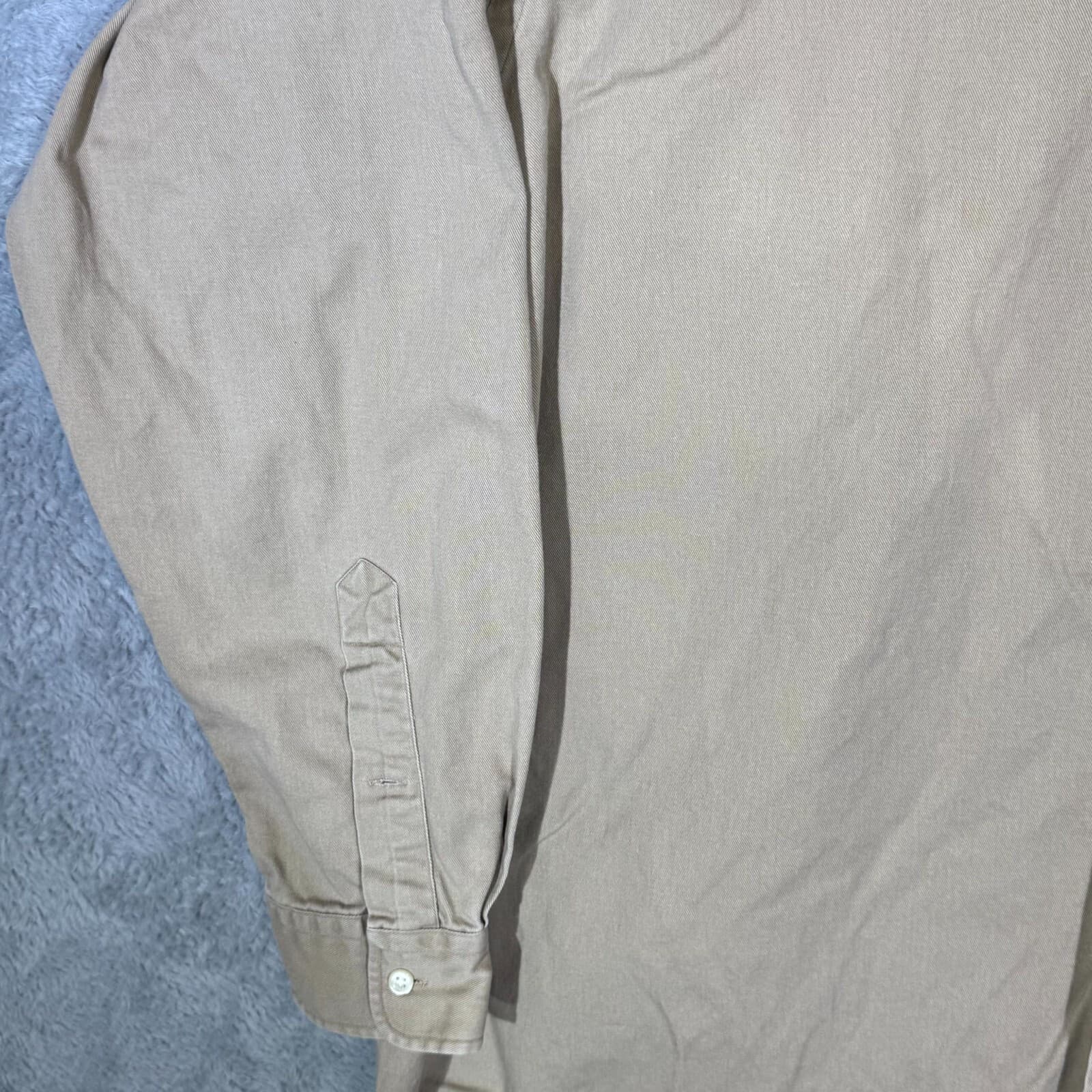 Ralph Lauren Blake Shirt Mens XL Tan Cotton Long Sleeve Button Down - Thumbnail 4