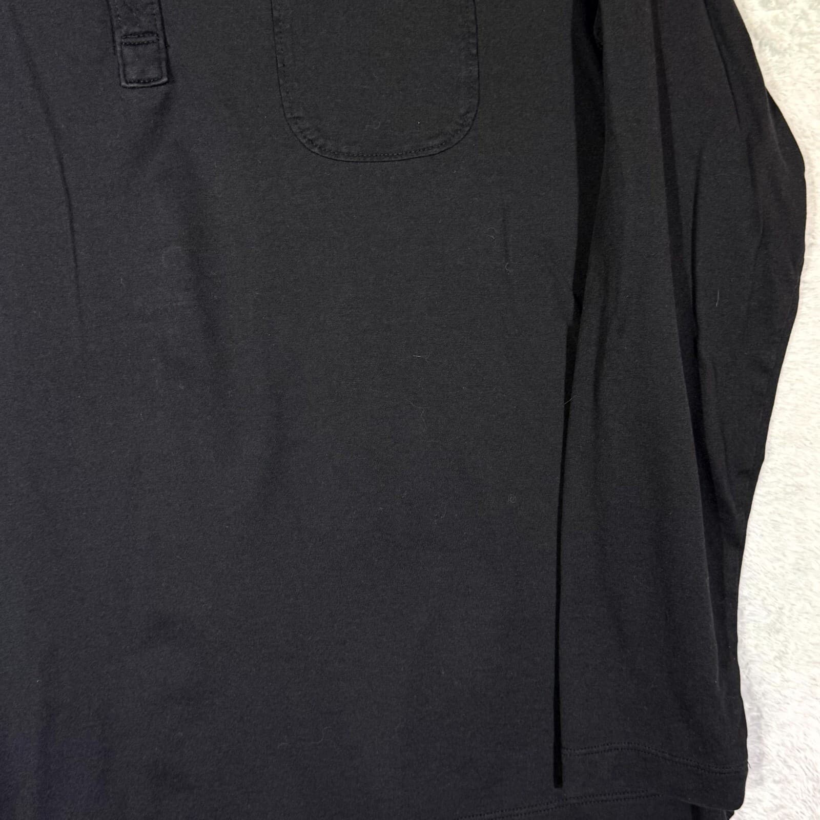 Tommy Bahama Mens Polo Shirt Medium Black Long Sleeve Pima Modal Blend - Thumbnail 5