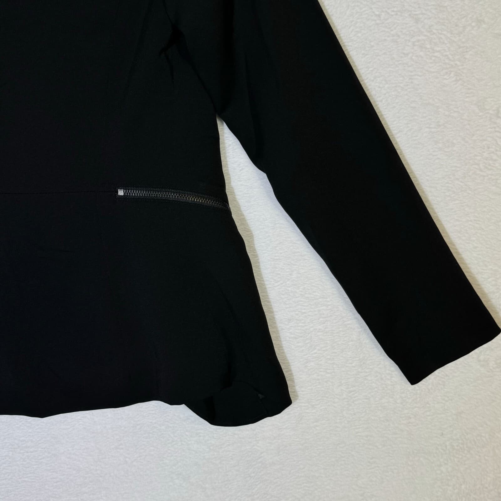 Elodie Women’s Black Draped Jacket XS – Zip Pockets, 100% Polyester, Excellent - Thumbnail 12