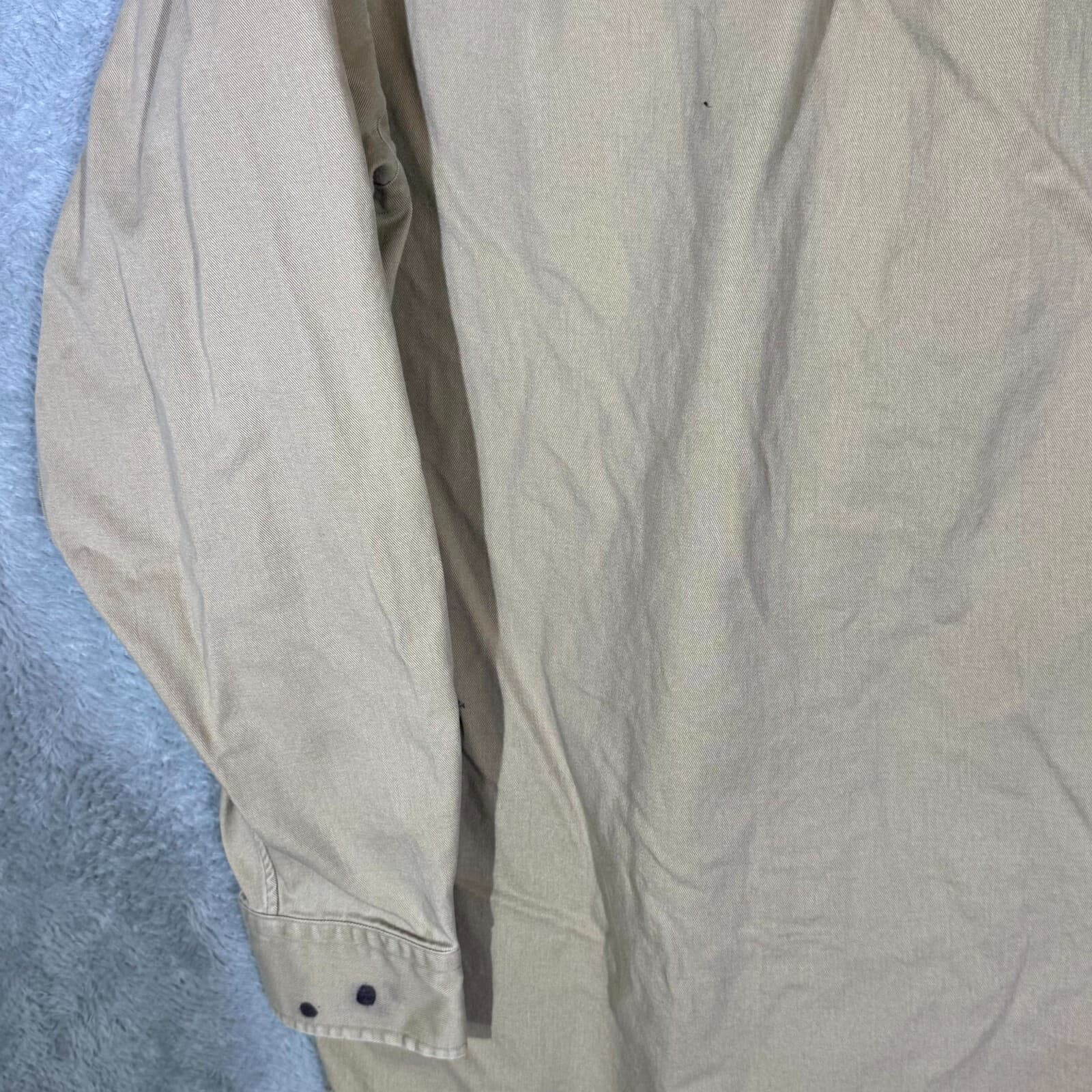 Ralph Lauren Blake Shirt Mens XL Tan Cotton Long Sleeve Button Down - Thumbnail 13