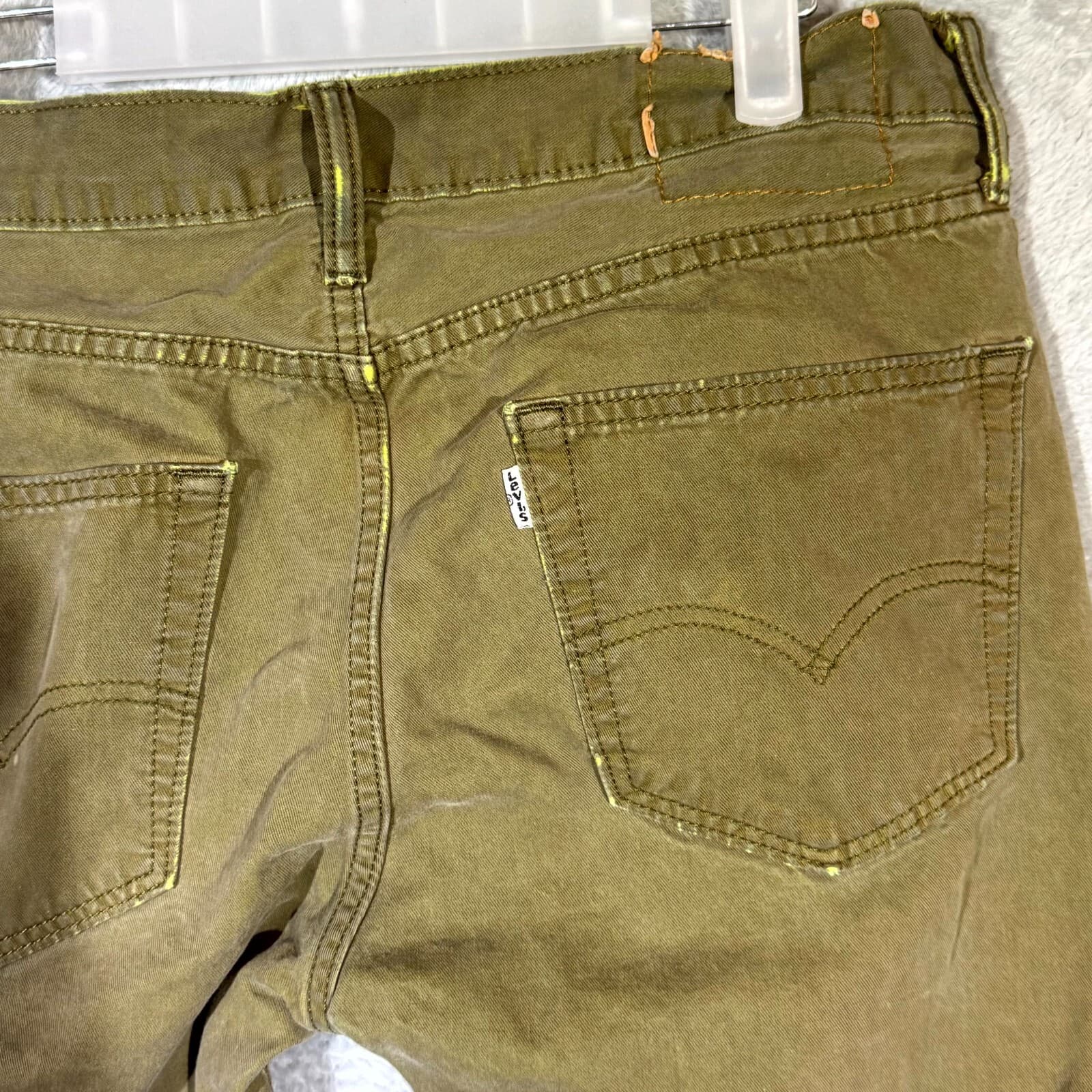 Levis Jeans Mens 32x34 Green Denim Straight Leg 100 Percent Cotton Mid Rise - Thumbnail 7