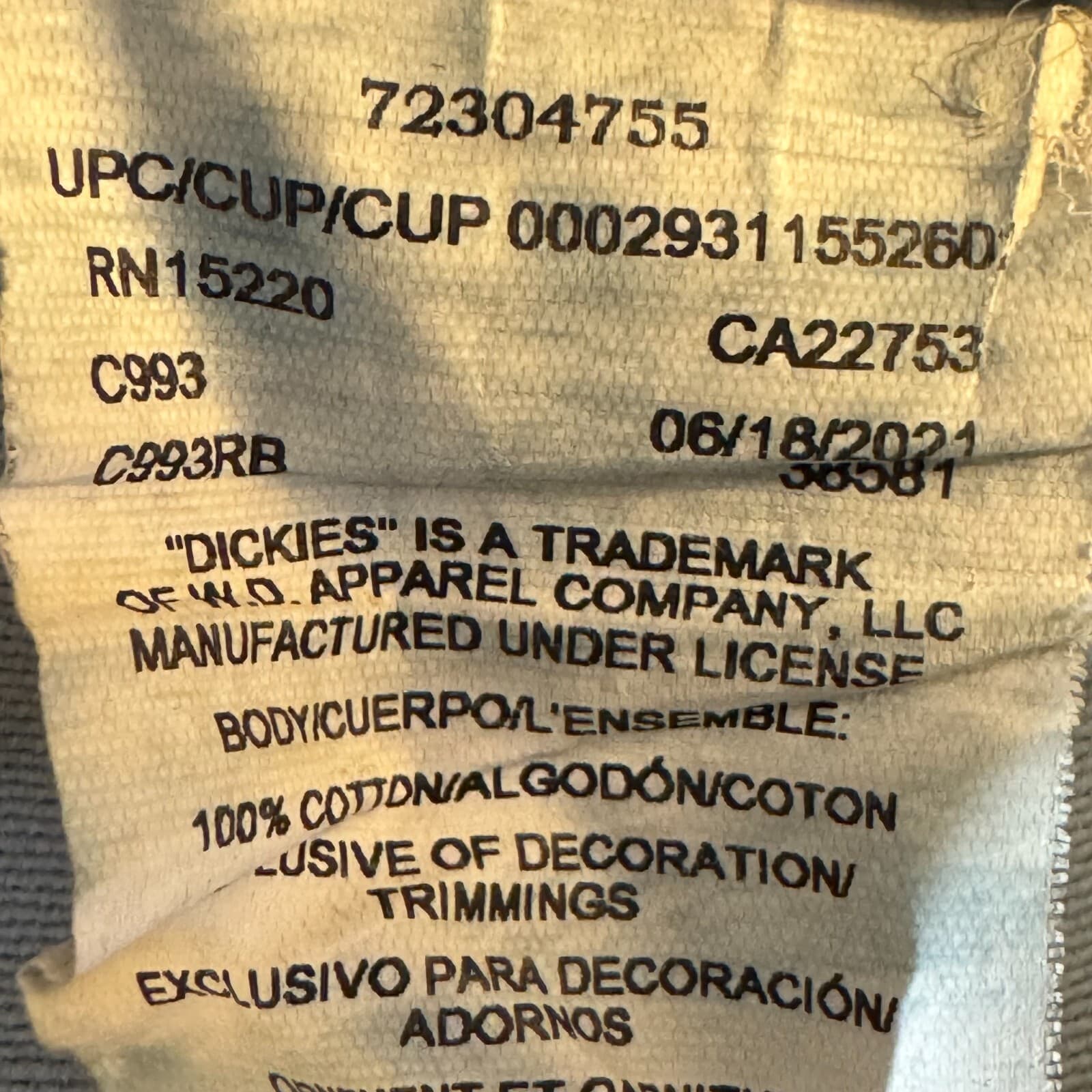 Dickies Jeans Mens 33x34 Blue Denim Straight 100% Cotton Workwear - Thumbnail 11