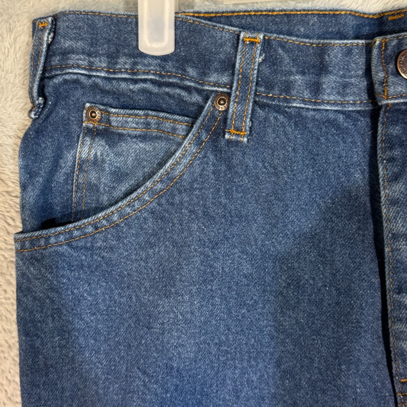 Dickies Jeans Men's 34x32 Blue Denim Regular Fit Straight Leg Work - Thumbnail 3