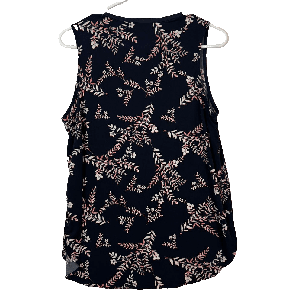Banana Republic Women's Blouse Black Floral Sleeveless Pullover Sz S W 254 - Thumbnail 2