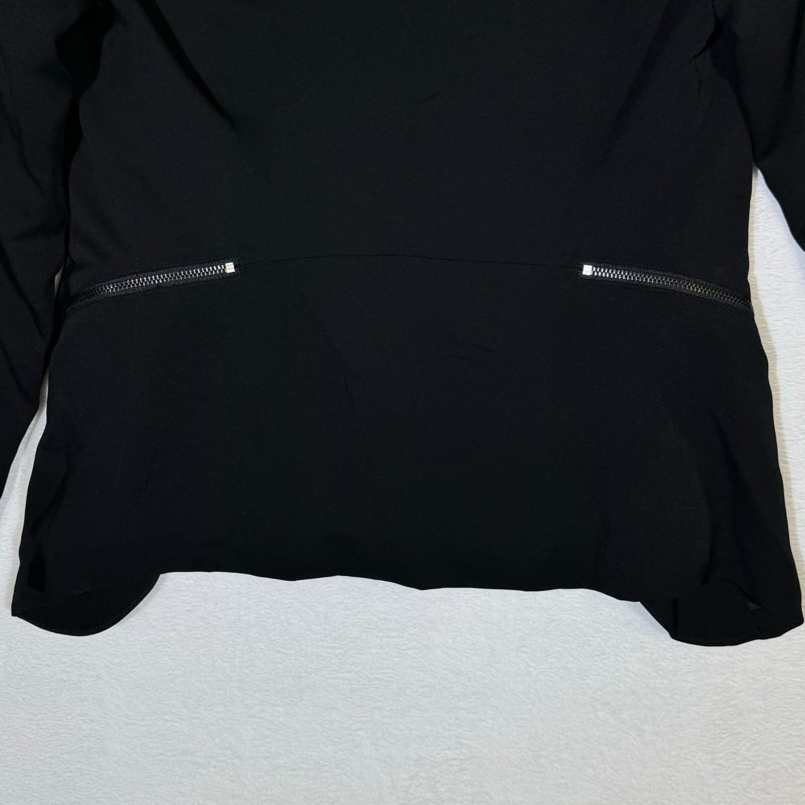 Elodie Women’s Black Draped Jacket XS – Zip Pockets, 100% Polyester, Excellent - Thumbnail 9